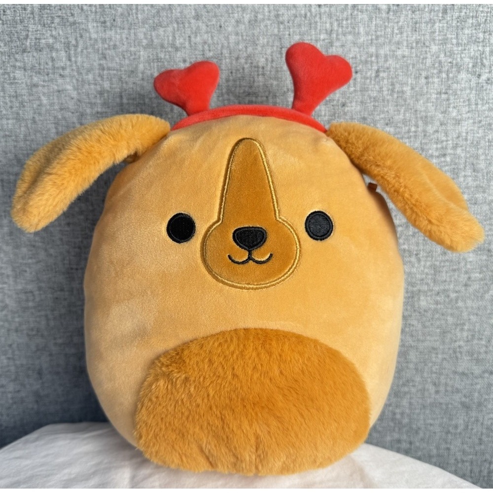 Original Squishmallows 8"‎ Finley The Golden Retriever with Heart Headband
